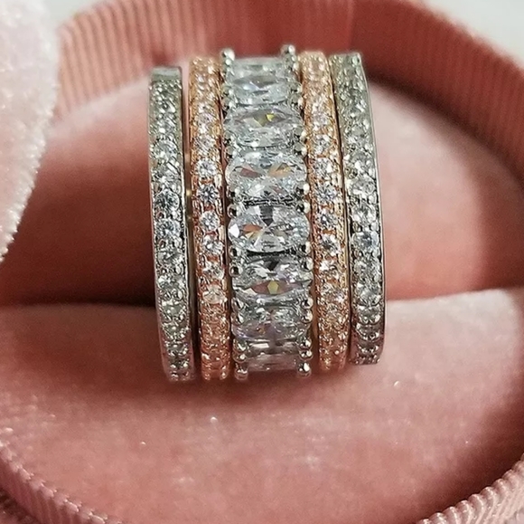 New Luxury Silver&Rose Gold Jewelry Set - Picture 2 of 3